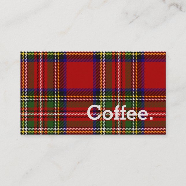 Carte De Fidélité Royal Stewart Tartan Simple Coffee Punch Card (Devant)