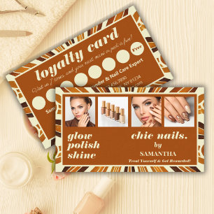 Carte De Fidélité Rustic Chic Photo Collage Nails Par Beauty Salon