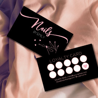 Carte De Fidélité Salon à ongles chic Manicurist Main polonaise
