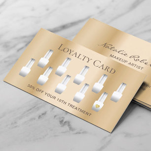 Carte De Fidélité Salon à ongles Manicuriste Or Moderne Loyauté