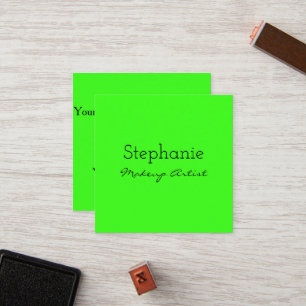 Carte De Fidélité Salon Artiste Maquillage Vert Néon Bright Coloré 