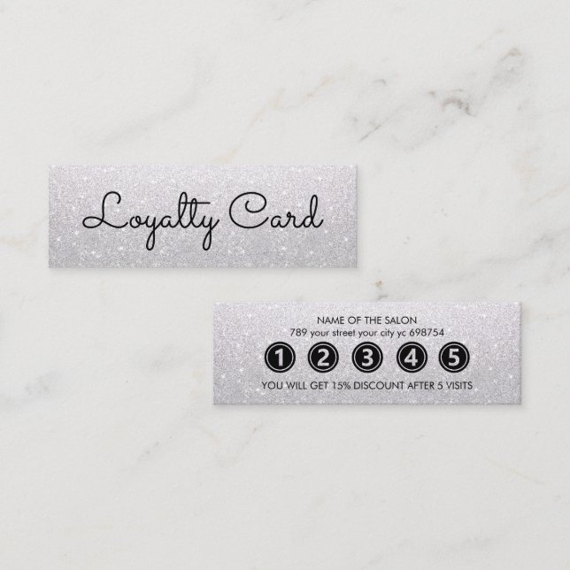 Carte De Fidélité Salon de beauté blanc élégant et moderne (Devant / Derrière)