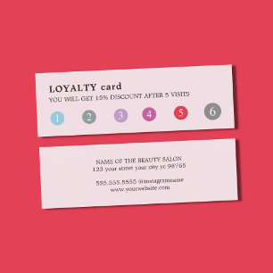 Carte De Fidélité Salon de beauté coloré de poinçon de rose élé