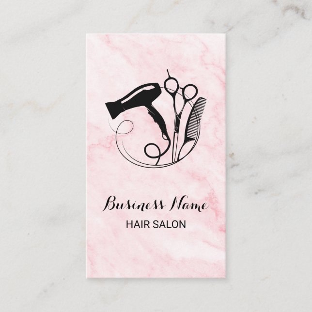 Carte De Fidélité Salon de beauté en marbre rose (Devant)