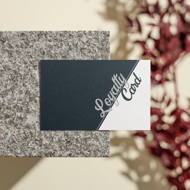 Carte De Fidélité Salon de beauté Esthétique noir blanc gris gris (Esthetician Beauty Salon Black White Gray Grey Loyalty Card)