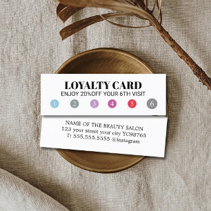 Carte De Fidélité Salon de Beauté Moderne Minimaliste Audacieux