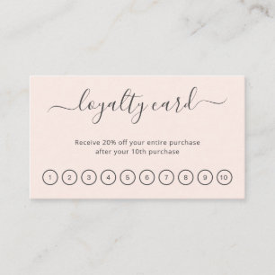 Carte De Fidélité Salon De Beauté Moderne Simple Blush Pink Élégant