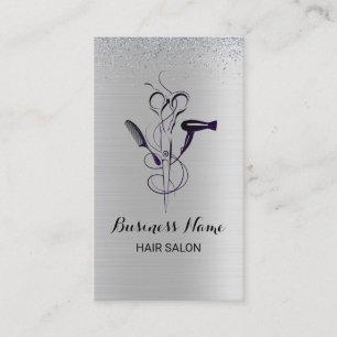 Carte De Fidélité Salon de beauté Silver Glitter