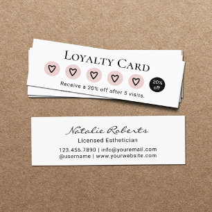 Carte De Fidélité Salon minimaliste Cute Hearts Loyauté client