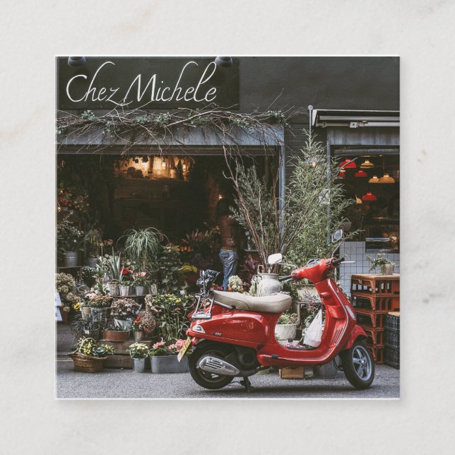 Carte De Fidélité Scooter rouge vintage (Devant)