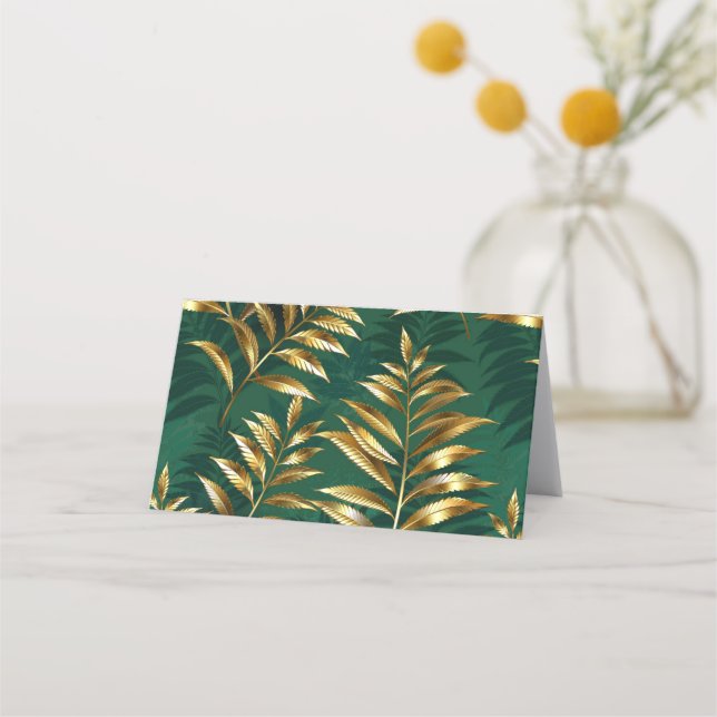 Carte De Fidélité Seamless pattern with golden ferns (Devant)
