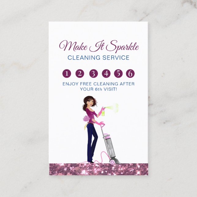 Carte de fidélité Service de nettoyage domestique (Devant)