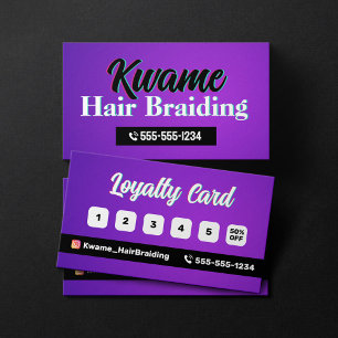 Carte De Fidélité Service de tressage de cheveux africains Violet