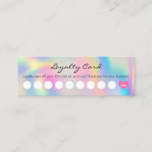 Carte De Fidélité Simple client Pastel Arc-en-ciel avec coeur