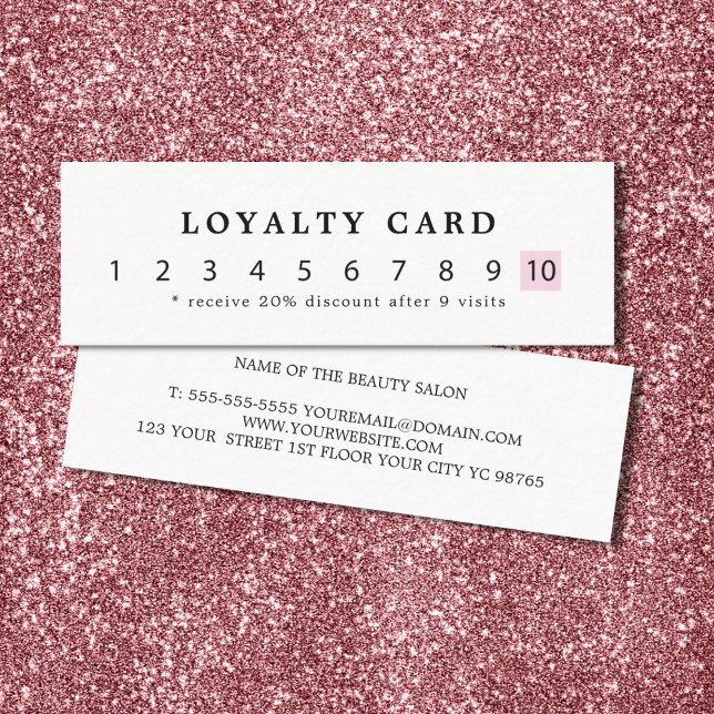 Carte De Fidélité Simple Elegant Rose blanche Beauté Loyauté (Créateur téléchargé)