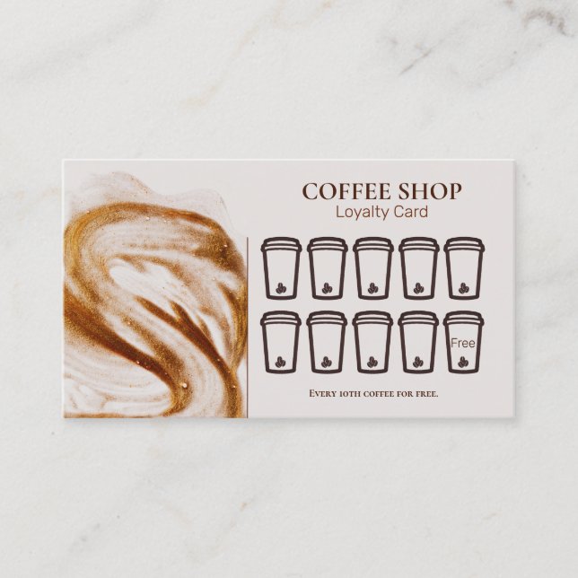 Carte de fidélité Simple Minimale Coffee Shop Pro (Devant)