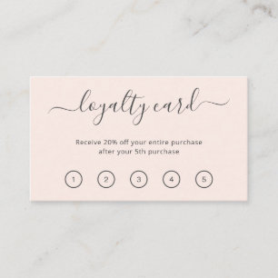 Carte De Fidélité Simple moderne rose pâle élégant