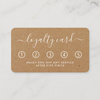 Carte de fidélité simple Script - Rustique Kraft