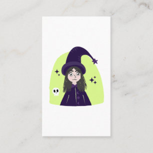 Carte De Fidélité Sorcière Charmante Colère Mignonne