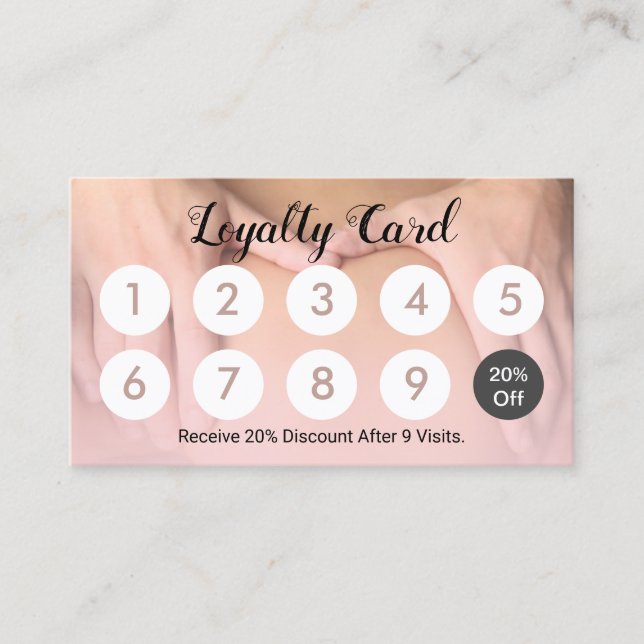 Carte De Fidélité Spa de massage 10 points Loyauté du client (Devant)