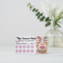 Spa, Fitness, Salon, Nail Salon Loyalty Punch Card