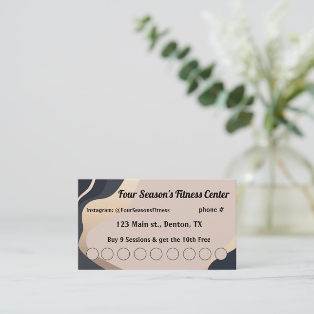 Carte De Fidélité Spa, Fitness, Salon, Nail Salon Loyalty Punch Card (Debout devant)