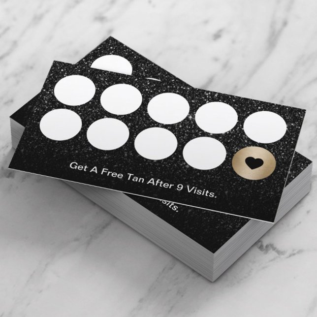Carte De Fidélité Spray Salon de bronzage moderne Parties scintillan (Créateur téléchargé)