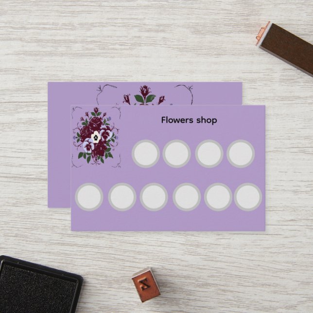Carte de fidélité standard fleuriste - Botanique Treuekarte (Vorderseite/Rückseite Beispiel)