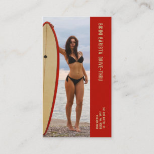 Carte De Fidélité Surf photo Bikini Barista Double Numéro Café