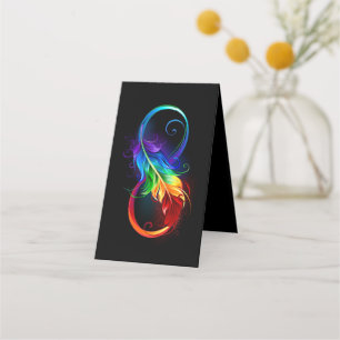 Carte De Fidélité Symbole d'infini avec plume arc-en-ciel