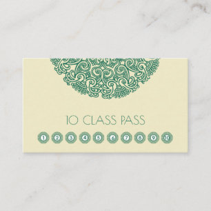 Carte De Fidélité Symbole Mandala de Fleur Verte Classe de Yoga