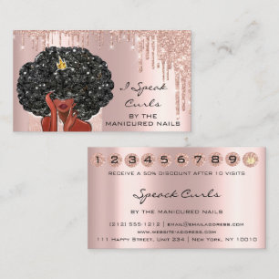 Carte de fidélité Tarjeta De Visita 10 Punch Coiff