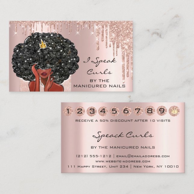 Carte de fidélité Tarjeta De Visita 10 Punch Coiff (Devant / Derrière)