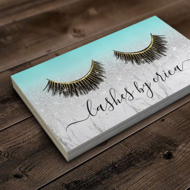 Carte De Fidélité Technicien d'Eyelash Turquoise Lash Loyauté (Créateur téléchargé)