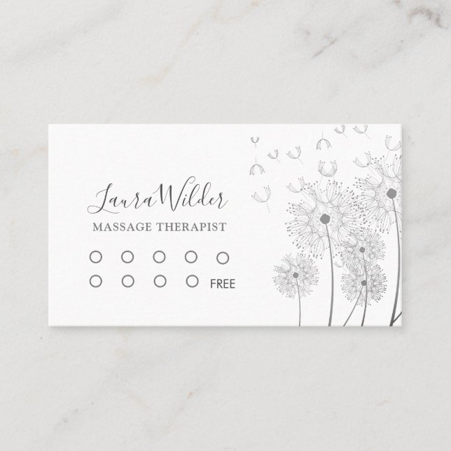 Carte De Fidélité Thérapeute de massage (Devant)