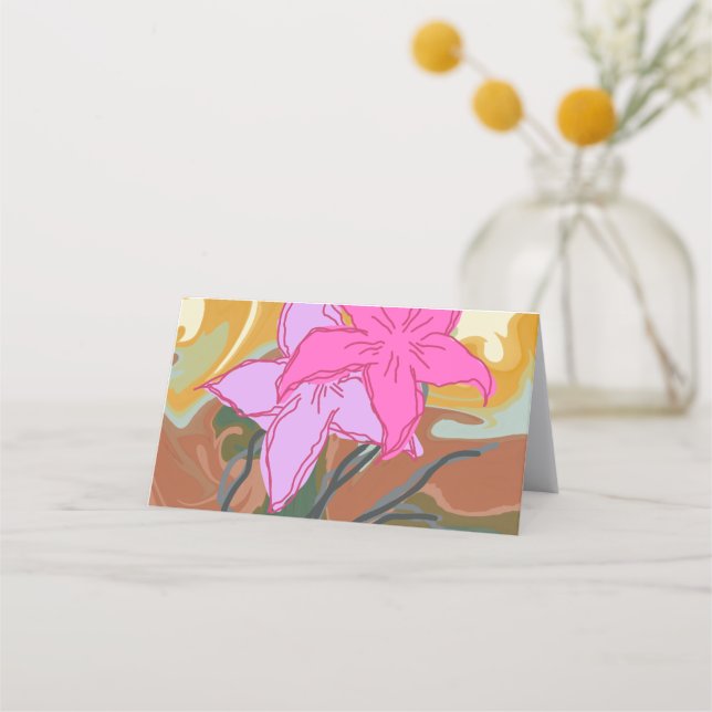 Carte De Fidélité This abstract flower art design blends soft floral (Devant)