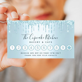 Carte De Fidélité Turquoise Cupcake Boulangerie Pâtisserie Chef Part