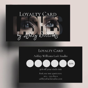 Carte De Fidélité Typographie moderne "LASHES by" lash artiste