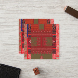 Carte De Fidélité un design motif rouge et beige