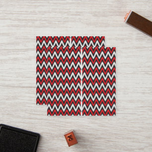 Carte De Fidélité un motif en zigzag rouge et noir sur fond blanc