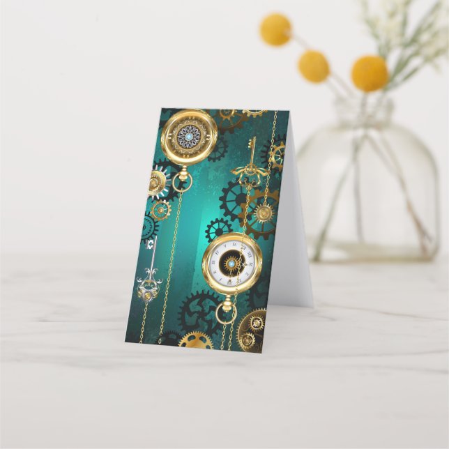 Carte De Fidélité Veille bijoux Steampunk sur un Arrière - plan vert (Dos)