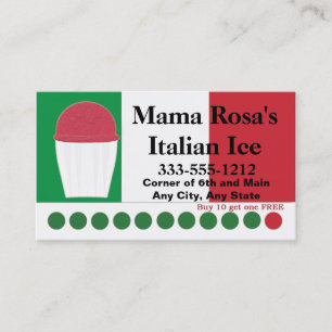 Carte De Fidélité Vendeur italien de glace ou Boutique avec couleurs