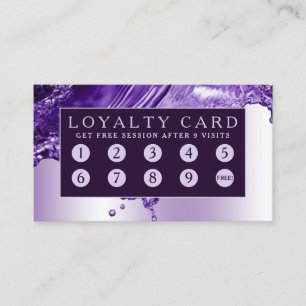 Carte de fidélité violet en métal liquide