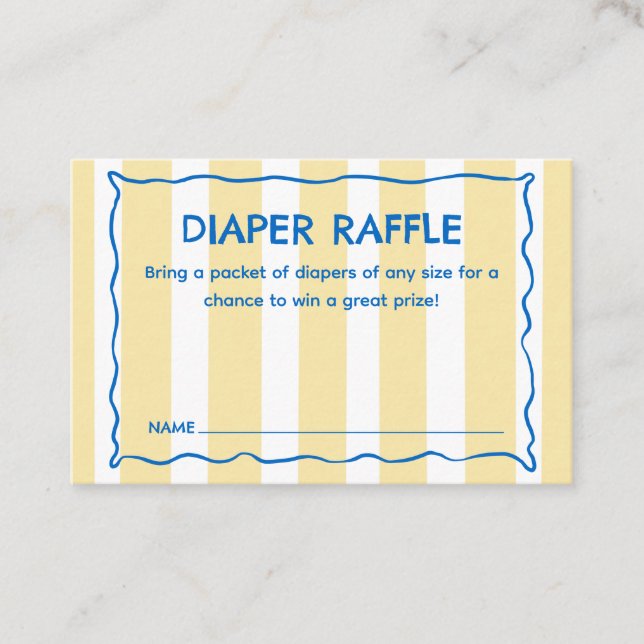 Carte De Fidélité Yellow Ciao Baby Baby Shower Diaper Raffle Insert (Devant)