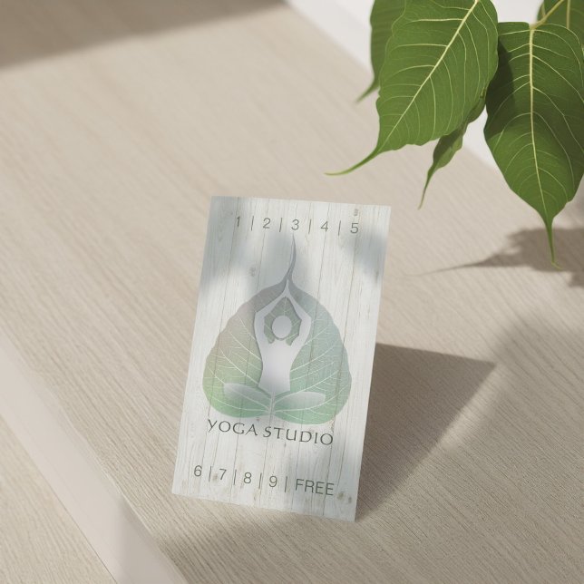 Carte De Fidélité YOGA Instructeur Studio Loyalty Punch Bodhi Leaf (Créateur téléchargé)