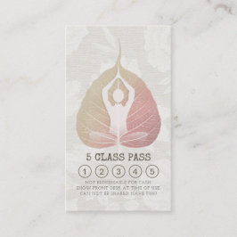 Carte De Fidélité Yoga Studio Classe Pass Méditation Pose Bodhi Leaf