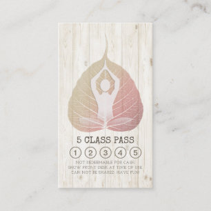 Carte De Fidélité Yoga Studio Classe Pass Méditation Pose Bodhi Leaf