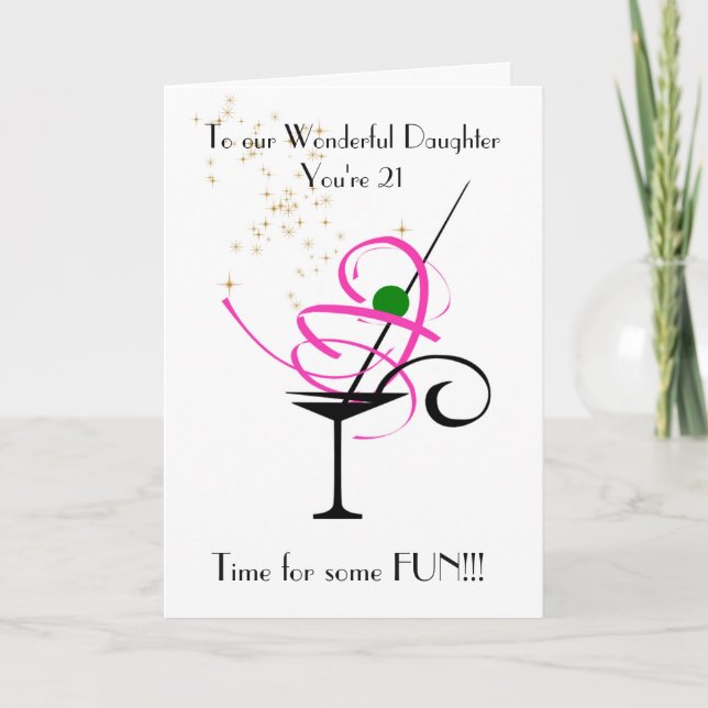 CARTE DE FILLE 21E ANNIVERSAIRE (Devant)