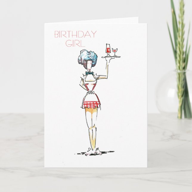 Carte de fille d'anniversaire de serveuse (Devant)