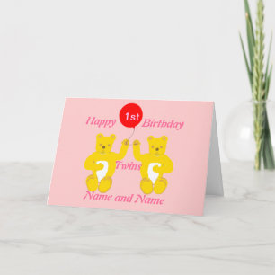 Carte de filles d'anniversaire de jumeaux